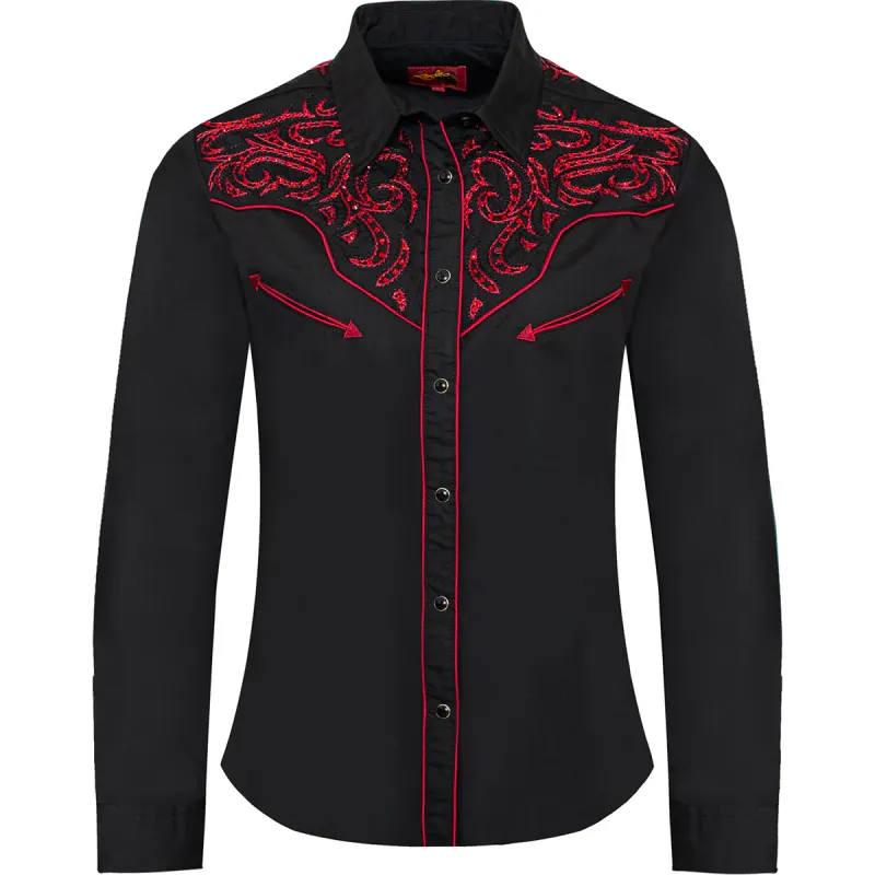 Rodeo Clothing Dameskjorte – Klassisk Western med Broderi