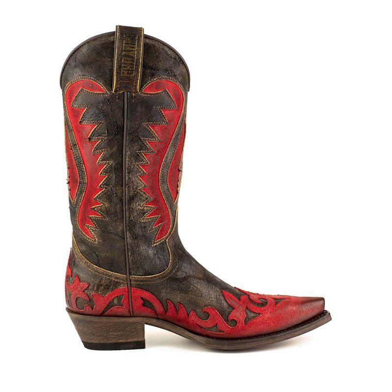 Mayura 2567 Cowboy Boots i Rødt Rustikt Skinn