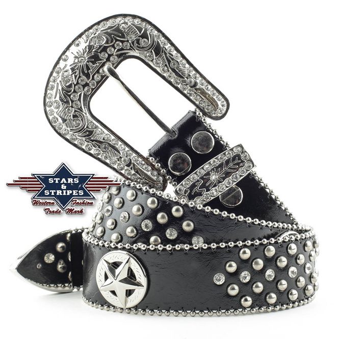 Hovedbilde Stars & Stripes Stone 2 Black Belte