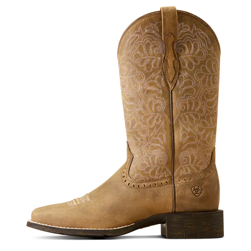 Round Up Remuda Wide Square Toe Western Boots – Brown Bomber