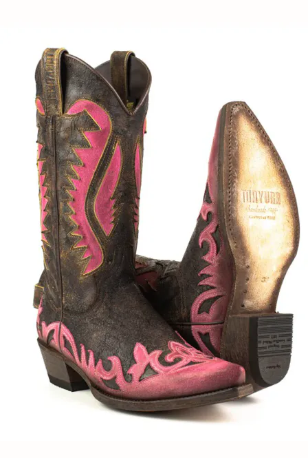 Hovedbilde Mayura 2567 Cowboy Boots i Rosa Semsket Skinn