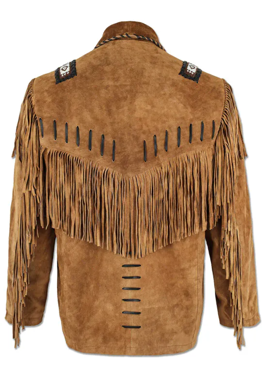 Western Skinnjakke med Frynser – Brun
