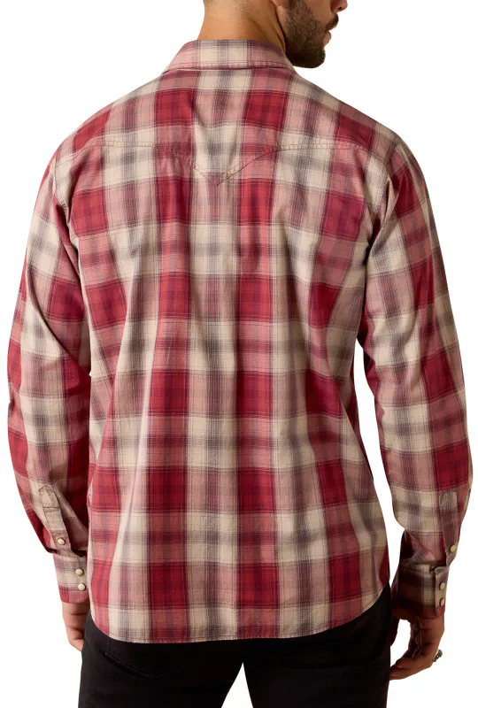 Retro Hawthorne Westernskjorte – Brick Red Plaid