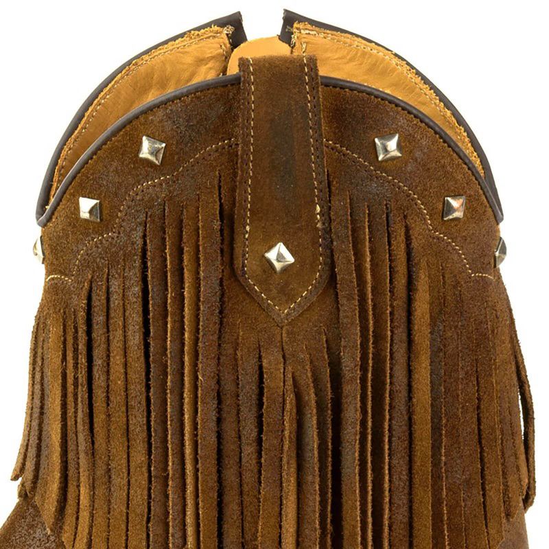 Mayura Atenea Ankelhøye Cowgirl Boots Med Frynser - Afelpado Tabaco 
