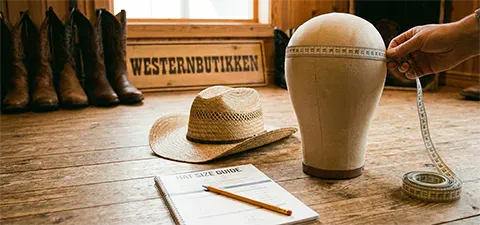 Størrelseguide Cowboyhatt