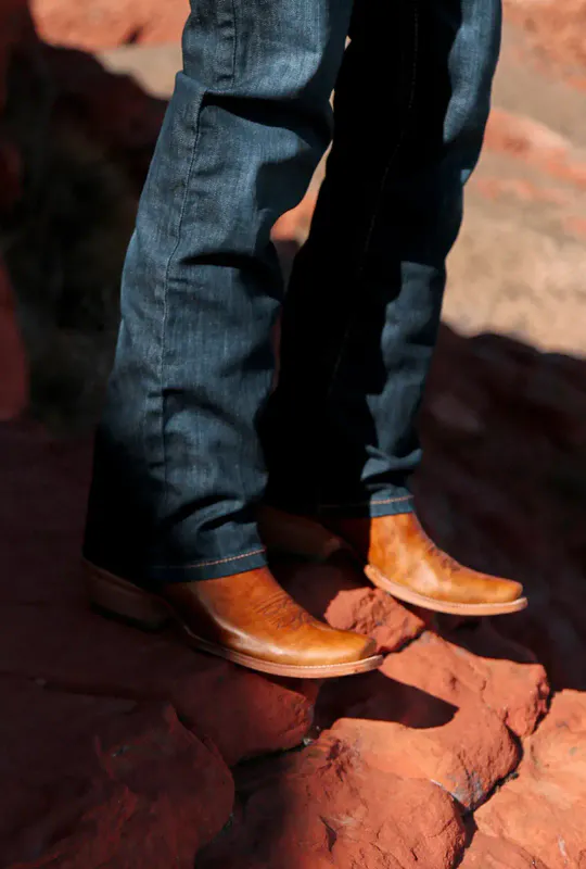 Corral Sand & Navy Cowboy Boots | Herre